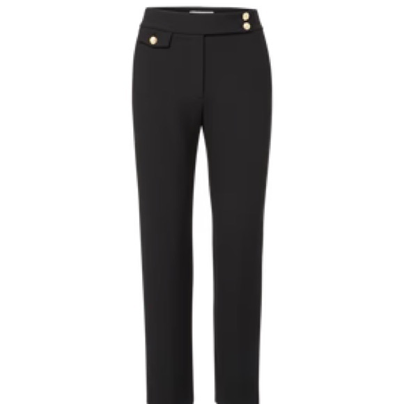 Veronica Beard Pants - Veronica Beard Black Renzo Crest Button Pant with Gold Button Detail. Size 8.